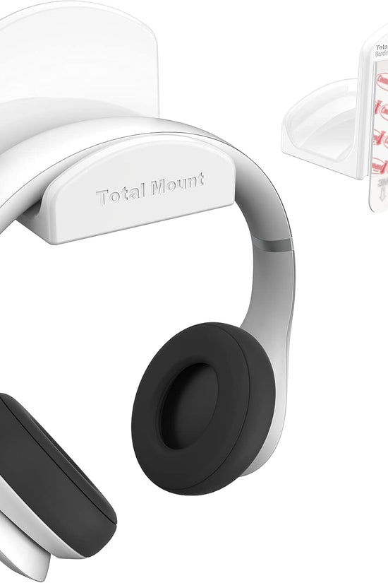 Headphone Hanger – Includes Removable Adhesive Strips for Easy, Damage - Free Wall, Desk, or PC Mounting (Premium White Headphone Hook – One Pack) - Velinare