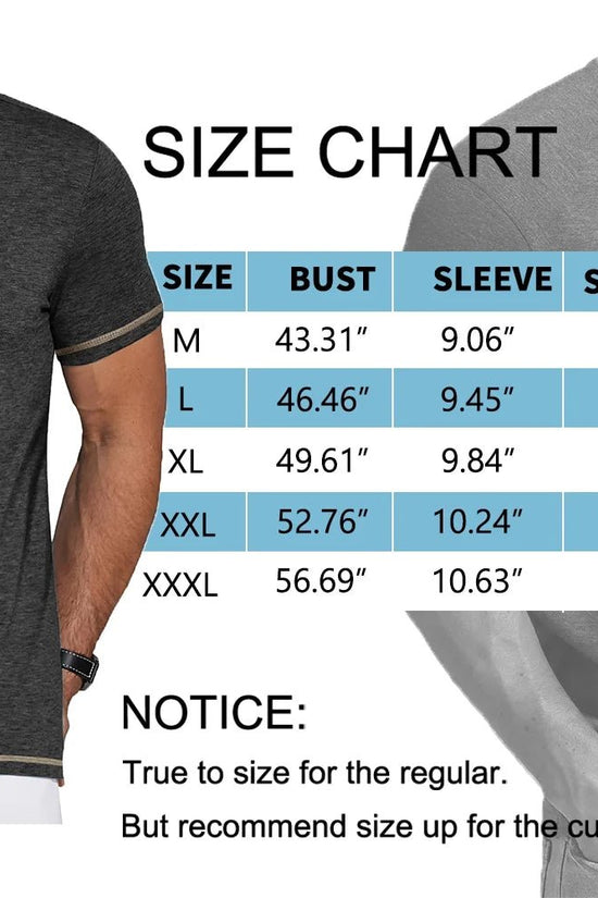Henley Men Shirts Short Sleeve T Shirts for Men Crew Neck Color Block Men Shirts - Velinare