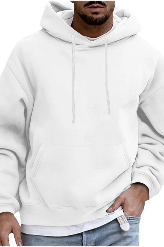Hoodie for Men Big and Tall,Men Casual Overiszed Hoodies round Neck with Pocket Pullover Long Sleeve Tops Sweatshirt - Velinare