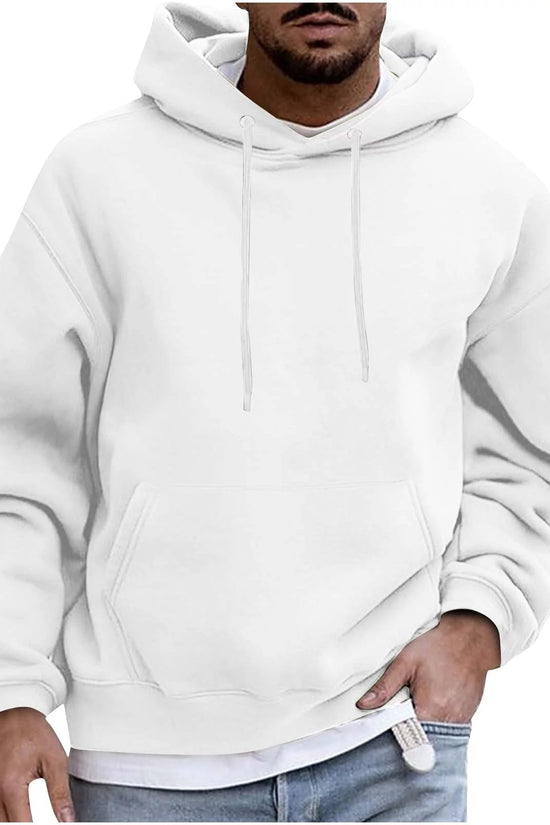 Hoodie for Men Big and Tall,Men Casual Overiszed Hoodies round Neck with Pocket Pullover Long Sleeve Tops Sweatshirt - Velinare