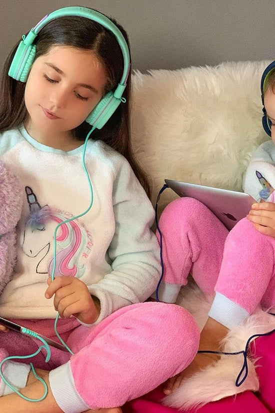 I36 Kids Headphones Children Girls Boys Teens Foldable Adjustable on Ear Headphones 3.5Mm Jack Compatible Cellphones Computer Kindle MP3/4 School Tablet Green/Purple - Velinare