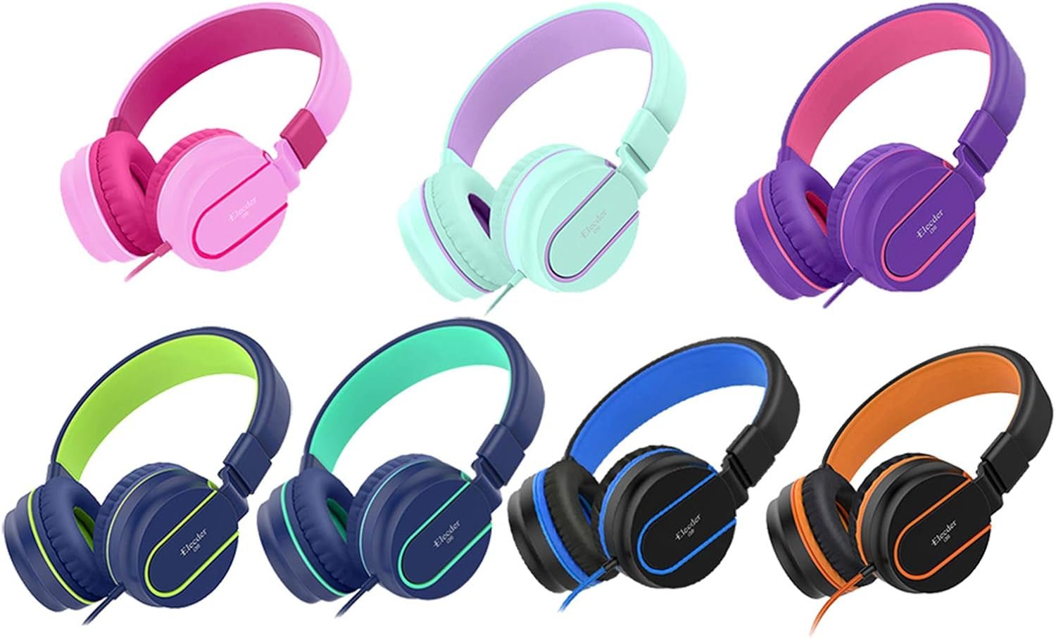 I36 Kids Headphones Children Girls Boys Teens Foldable Adjustable on Ear Headphones 3.5Mm Jack Compatible Cellphones Computer Kindle MP3/4 School Tablet Green/Purple - Velinare