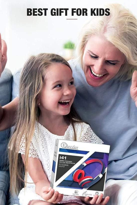 I41 Kids Headphones, on Ear Headphones with 3.5Mm Jack for Kids Children Girls Boys Teens, Foldable, Adjustable, Red - Velinare