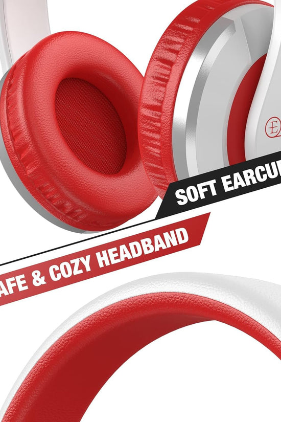 I41 Kids Headphones, on Ear Headphones with 3.5Mm Jack for Kids Children Girls Boys Teens, Foldable, Adjustable, Red - Velinare