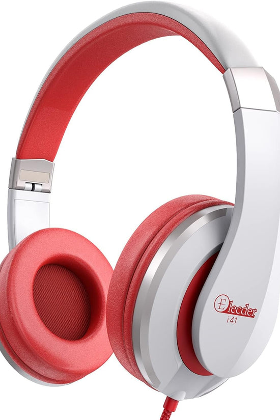 I41 Kids Headphones, on Ear Headphones with 3.5Mm Jack for Kids Children Girls Boys Teens, Foldable, Adjustable, Red - Velinare