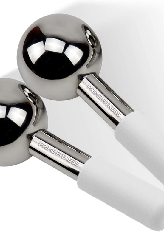 Ice Globes for Facials | Unbreakable Steel Cooling Roller | Cryo Sticks for Face | Massager for Face Neck & Eyes | Skin Care for Dark Circles, Puffiness, Wrinkles, Collagen Production (White) - Velinare