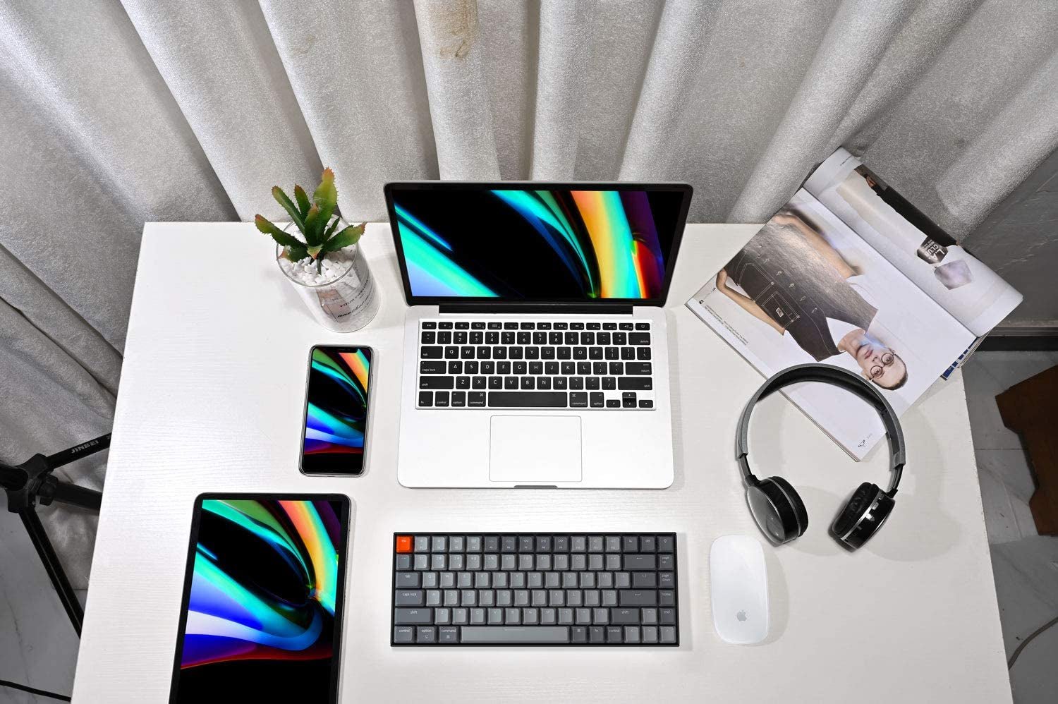 K2 75% Layout RGB Bluetooth Wireless Mechanical Keyboard with Gateron G Pro Brown Switch/Anti Ghosting/N - Key Rollover, Compact 84 Keys USB Wired Gaming Keyboard for Mac Windows - Version 2 - Velinare