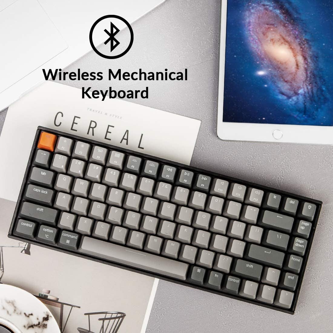 K2 75% Layout RGB Bluetooth Wireless Mechanical Keyboard with Gateron G Pro Brown Switch/Anti Ghosting/N - Key Rollover, Compact 84 Keys USB Wired Gaming Keyboard for Mac Windows - Version 2 - Velinare