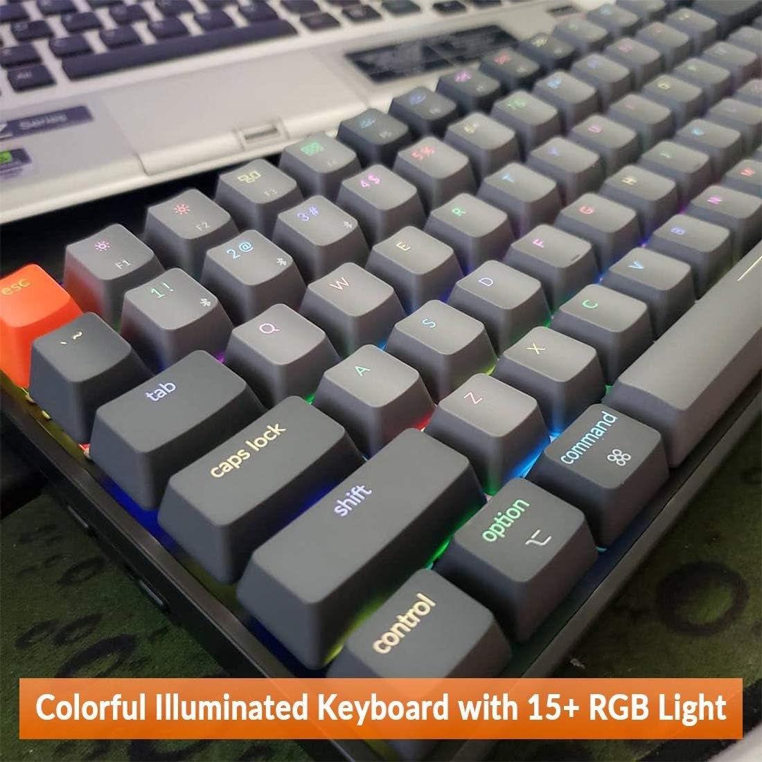 K2 75% Layout RGB Bluetooth Wireless Mechanical Keyboard with Gateron G Pro Brown Switch/Anti Ghosting/N - Key Rollover, Compact 84 Keys USB Wired Gaming Keyboard for Mac Windows - Version 2 - Velinare