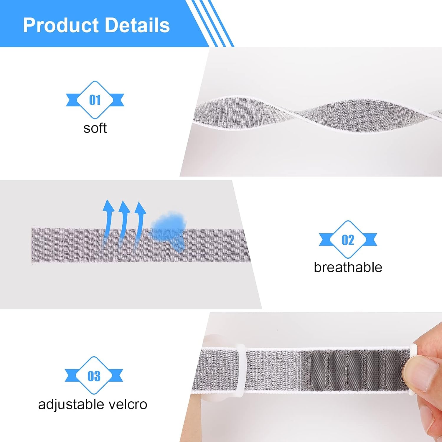 Kids Wristband Compatible with Apple Airtag, Protective Case for Air Tag GPS Tracker Holder with Nylon Bracelet, Adjustable anti Lost Watch Band for Toddler Child Elder(Grey) - Velinare