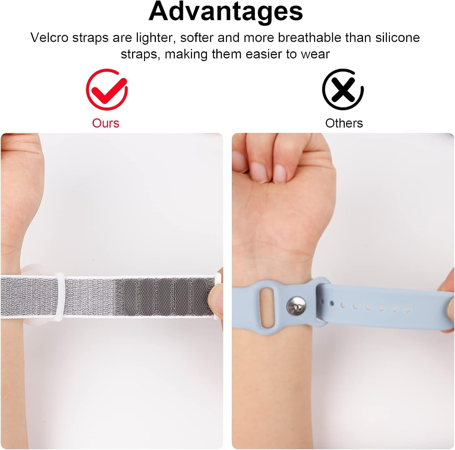 Kids Wristband Compatible with Apple Airtag, Protective Case for Air Tag GPS Tracker Holder with Nylon Bracelet, Adjustable anti Lost Watch Band for Toddler Child Elder(Grey) - Velinare