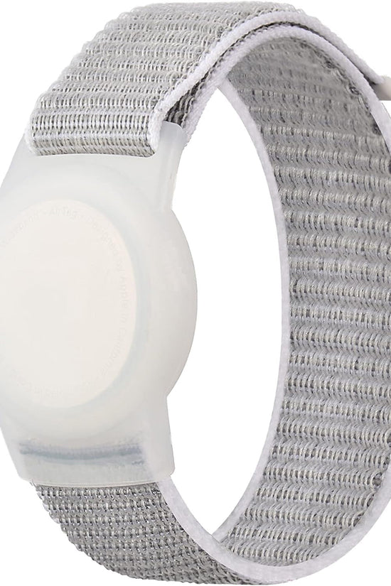 Kids Wristband Compatible with Apple Airtag, Protective Case for Air Tag GPS Tracker Holder with Nylon Bracelet, Adjustable anti Lost Watch Band for Toddler Child Elder(Grey) - Velinare