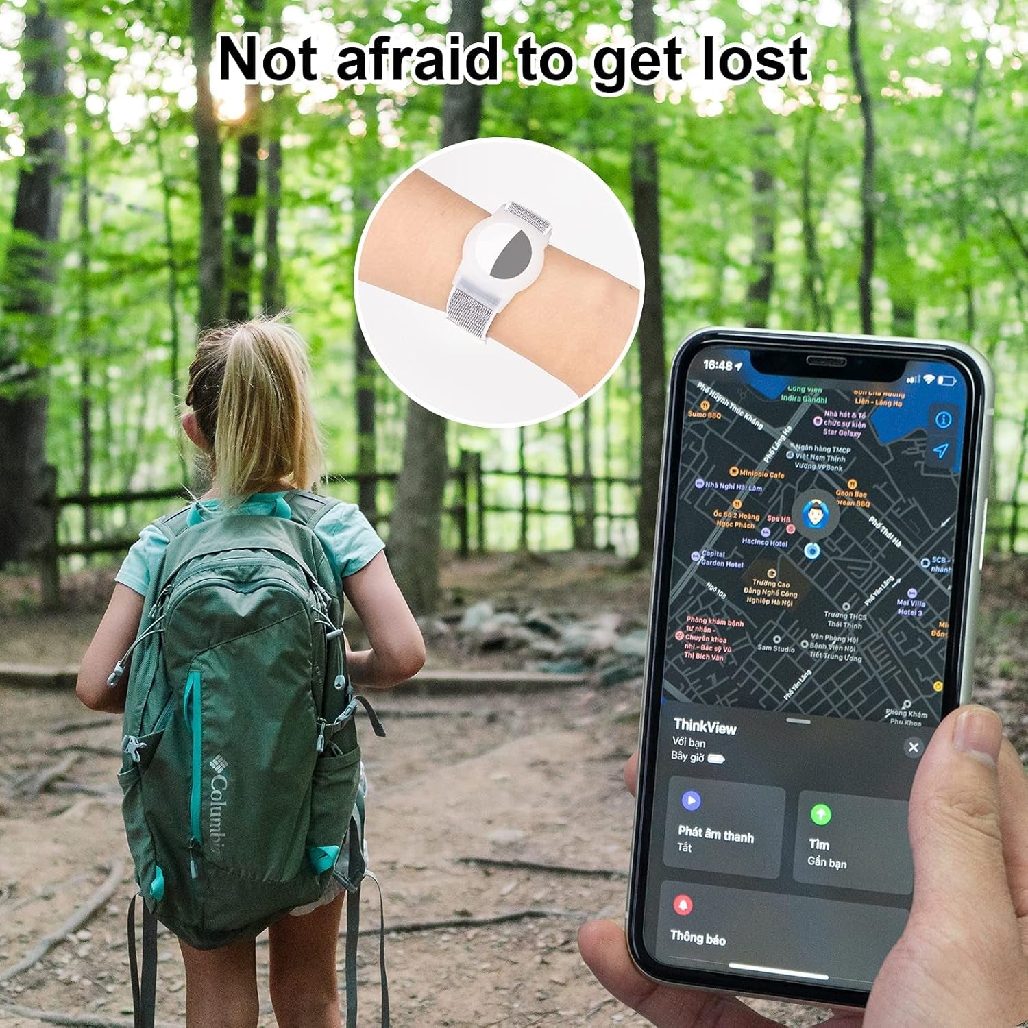 Kids Wristband Compatible with Apple Airtag, Protective Case for Air Tag GPS Tracker Holder with Nylon Bracelet, Adjustable anti Lost Watch Band for Toddler Child Elder(Grey) - Velinare