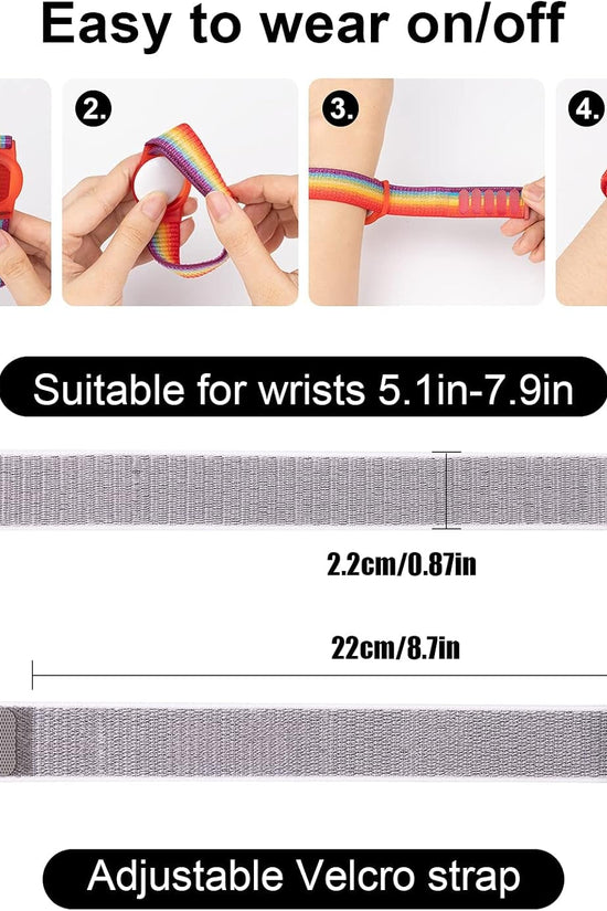Kids Wristband Compatible with Apple Airtag, Protective Case for Air Tag GPS Tracker Holder with Nylon Bracelet, Adjustable anti Lost Watch Band for Toddler Child Elder(Grey) - Velinare