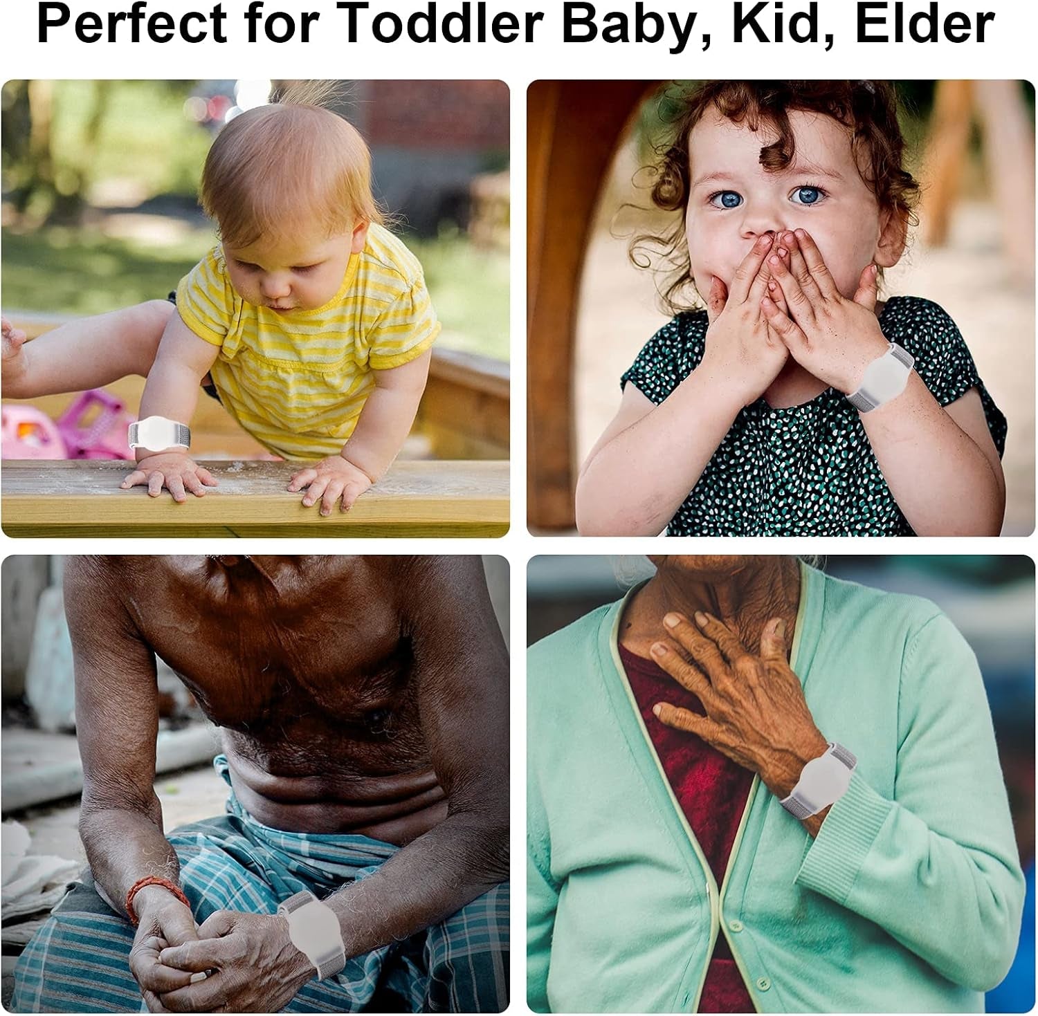 Kids Wristband Compatible with Apple Airtag, Protective Case for Air Tag GPS Tracker Holder with Nylon Bracelet, Adjustable anti Lost Watch Band for Toddler Child Elder(Grey) - Velinare