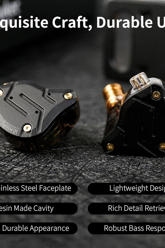 KZ ZS10 Pro in Ear Monitor Headphone, Wired Gaming Earphones, KZ Hifi Earbuds Headphone with 4 Balanced Armatures and 1 Dynamic Drivers IEM Earphones for Drummer Musician (Blue with Mic) - Velinare