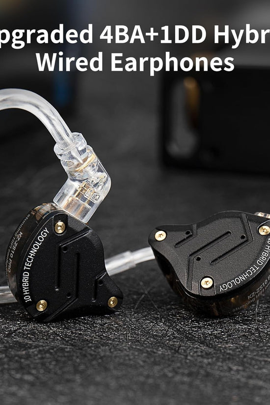 KZ ZS10 Pro in Ear Monitor Headphone, Wired Gaming Earphones, KZ Hifi Earbuds Headphone with 4 Balanced Armatures and 1 Dynamic Drivers IEM Earphones for Drummer Musician (Blue with Mic) - Velinare