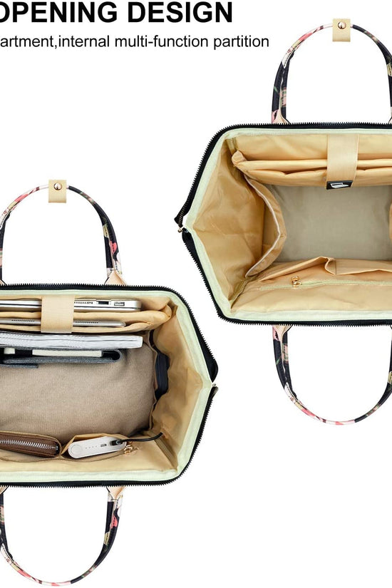 Laptop Backpack for Women,15.6 Inch Stylish College School Backpack with USB Charging Port,Water Resistant Casual Daypack Laptop Backpack for Girls/Nurse/Teacher/Travel (Flower Pattern) - Velinare