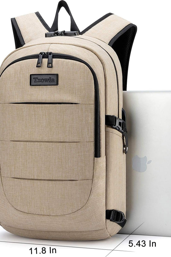 Laptop Backpack,Backpack for Men & Women,Slim Durable Water Resistant Anti - Theft Travel Backpack with USB Charging/Headphone Port and Lock 15.6 Inch Computer Backpacks Gift - Glod - Velinare