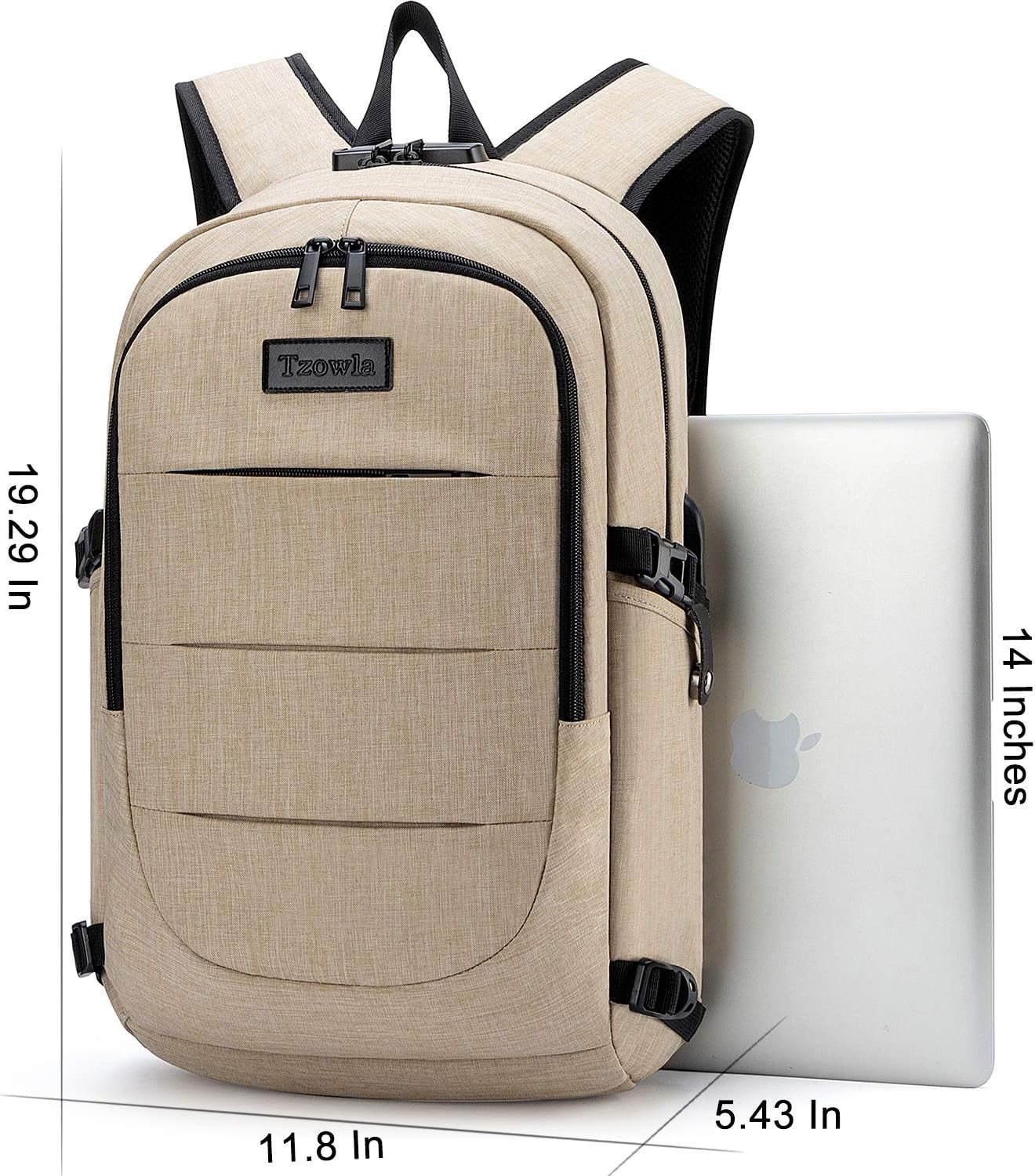 Laptop Backpack,Backpack for Men & Women,Slim Durable Water Resistant Anti - Theft Travel Backpack with USB Charging/Headphone Port and Lock 15.6 Inch Computer Backpacks Gift - Glod - Velinare