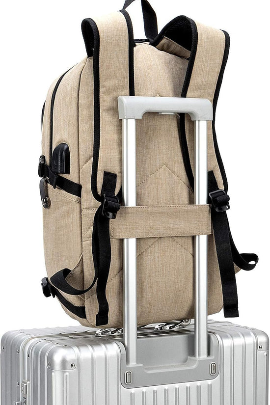 Laptop Backpack,Backpack for Men & Women,Slim Durable Water Resistant Anti - Theft Travel Backpack with USB Charging/Headphone Port and Lock 15.6 Inch Computer Backpacks Gift - Glod - Velinare