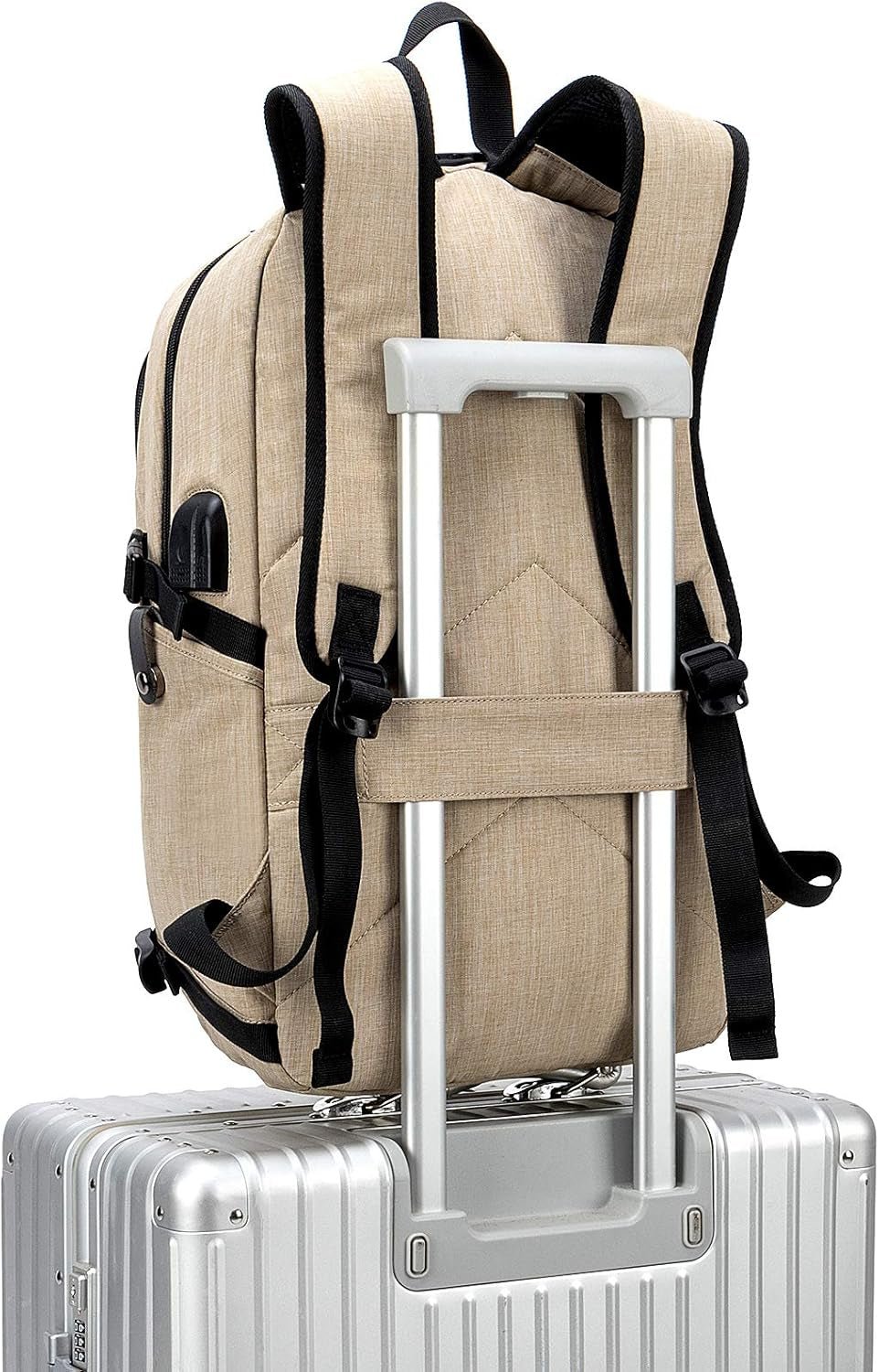 Laptop Backpack,Backpack for Men & Women,Slim Durable Water Resistant Anti - Theft Travel Backpack with USB Charging/Headphone Port and Lock 15.6 Inch Computer Backpacks Gift - Glod - Velinare