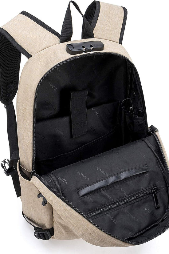 Laptop Backpack,Backpack for Men & Women,Slim Durable Water Resistant Anti - Theft Travel Backpack with USB Charging/Headphone Port and Lock 15.6 Inch Computer Backpacks Gift - Glod - Velinare