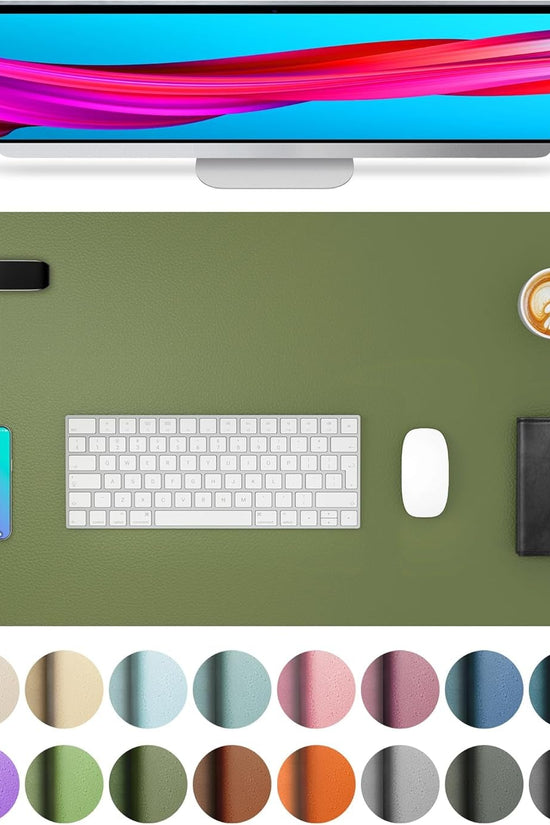 Leather Desk Pad Protector, Mouse Pad, Office Desk Mat, Non - Slip PU Leather Desk Blotter, Laptop Desk Pad, Waterproof Desk Writing Pad for Office and Home (31.5