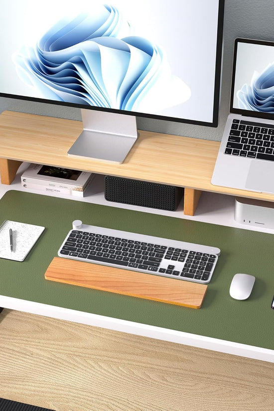 Leather Desk Pad Protector, Mouse Pad, Office Desk Mat, Non - Slip PU Leather Desk Blotter, Laptop Desk Pad, Waterproof Desk Writing Pad for Office and Home (31.5