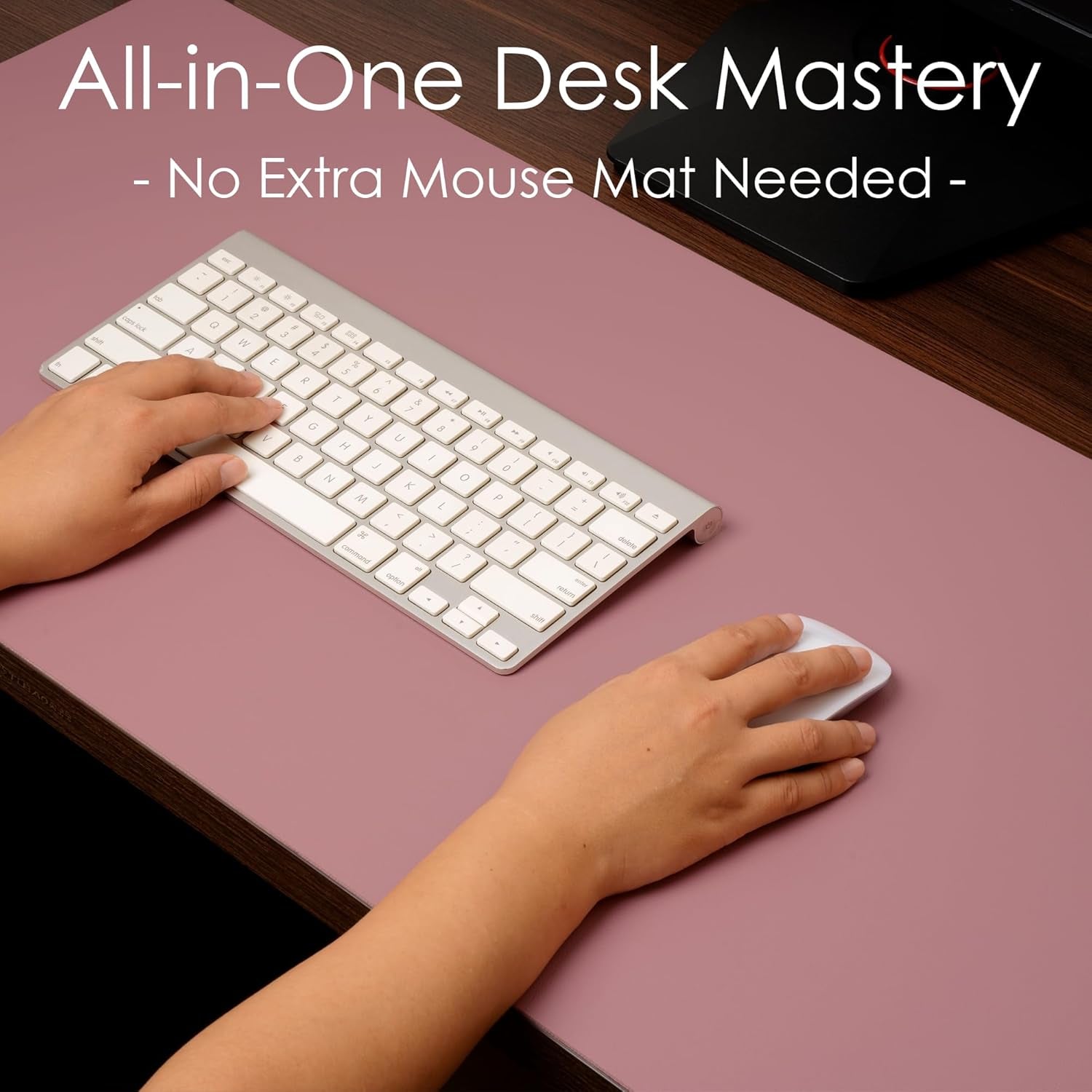 Leather Desk Pad Protector, Waterproof Mouse Pad, PU Desk Mat, Office Desk Cover, Desk Writing Mat for Office/Home/Work/Cubicle (Purple/Pink) 23.6X13.7In - Velinare