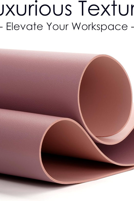 Leather Desk Pad Protector, Waterproof Mouse Pad, PU Desk Mat, Office Desk Cover, Desk Writing Mat for Office/Home/Work/Cubicle (Purple/Pink) 23.6X13.7In - Velinare