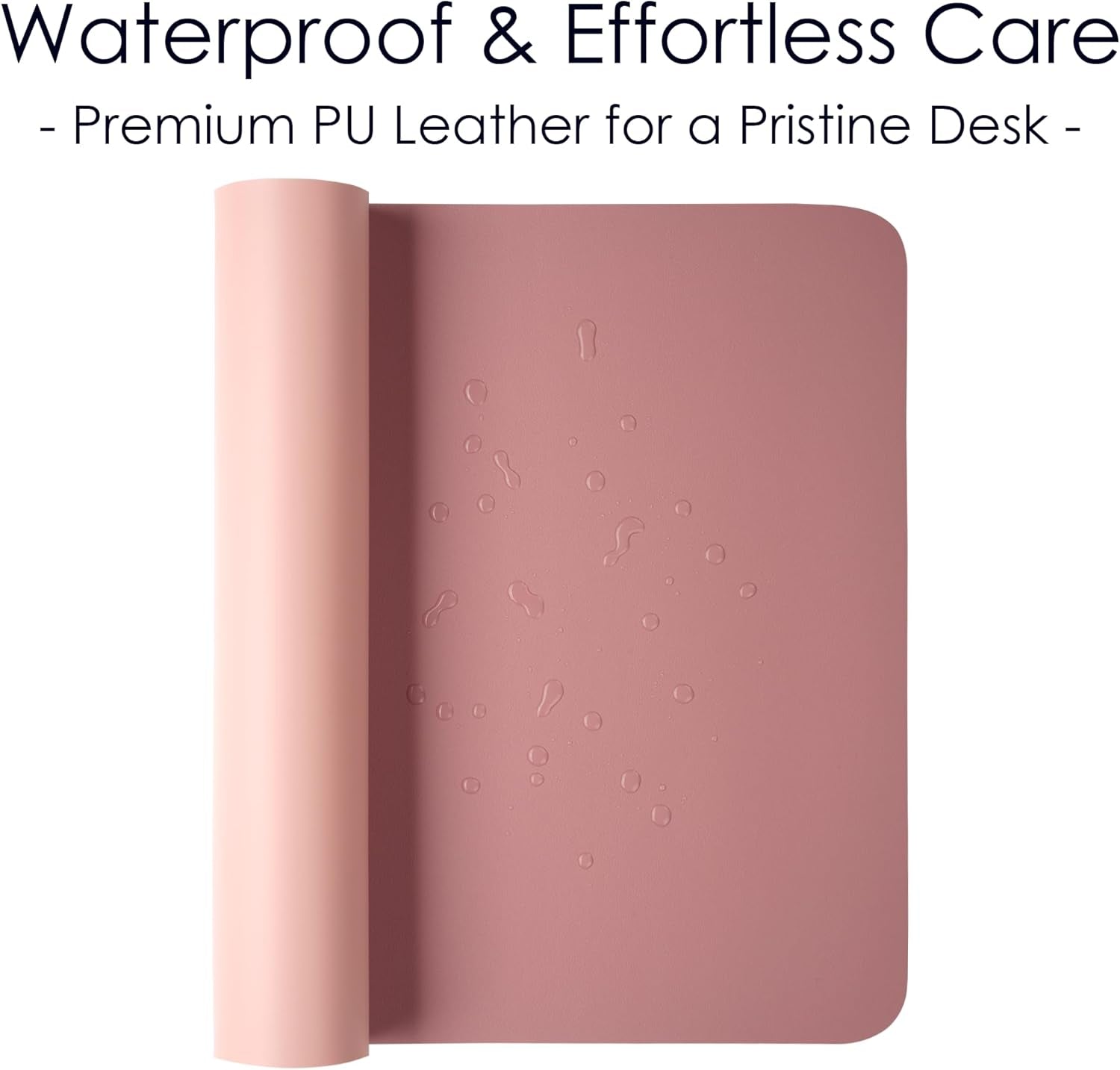 Leather Desk Pad Protector, Waterproof Mouse Pad, PU Desk Mat, Office Desk Cover, Desk Writing Mat for Office/Home/Work/Cubicle (Purple/Pink) 23.6X13.7In - Velinare