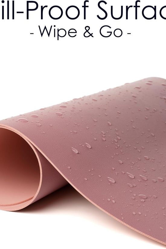 Leather Desk Pad Protector, Waterproof Mouse Pad, PU Desk Mat, Office Desk Cover, Desk Writing Mat for Office/Home/Work/Cubicle (Purple/Pink) 23.6X13.7In - Velinare
