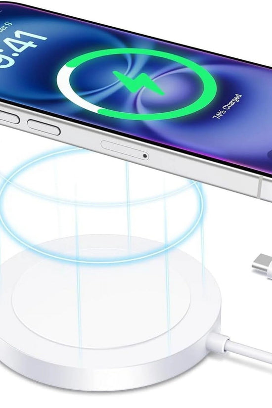 Magnetic Wireless Charger - Fast Charging Pad Compatible for Iphone 16/15/14/13 & Airpods, White - Velinare