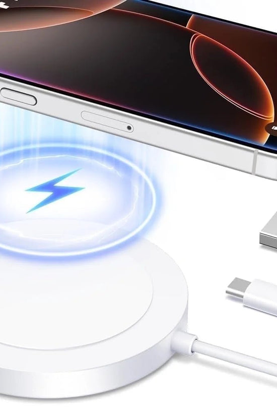 Magnetic Wireless Charger - Fast Charging Pad Compatible for Iphone 16/15/14/13 & Airpods, White - Velinare