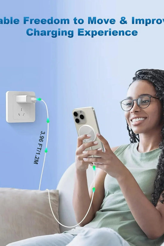 Magnetic Wireless Charger - Fast Charging Pad Compatible for Iphone 16/15/14/13 & Airpods, White - Velinare