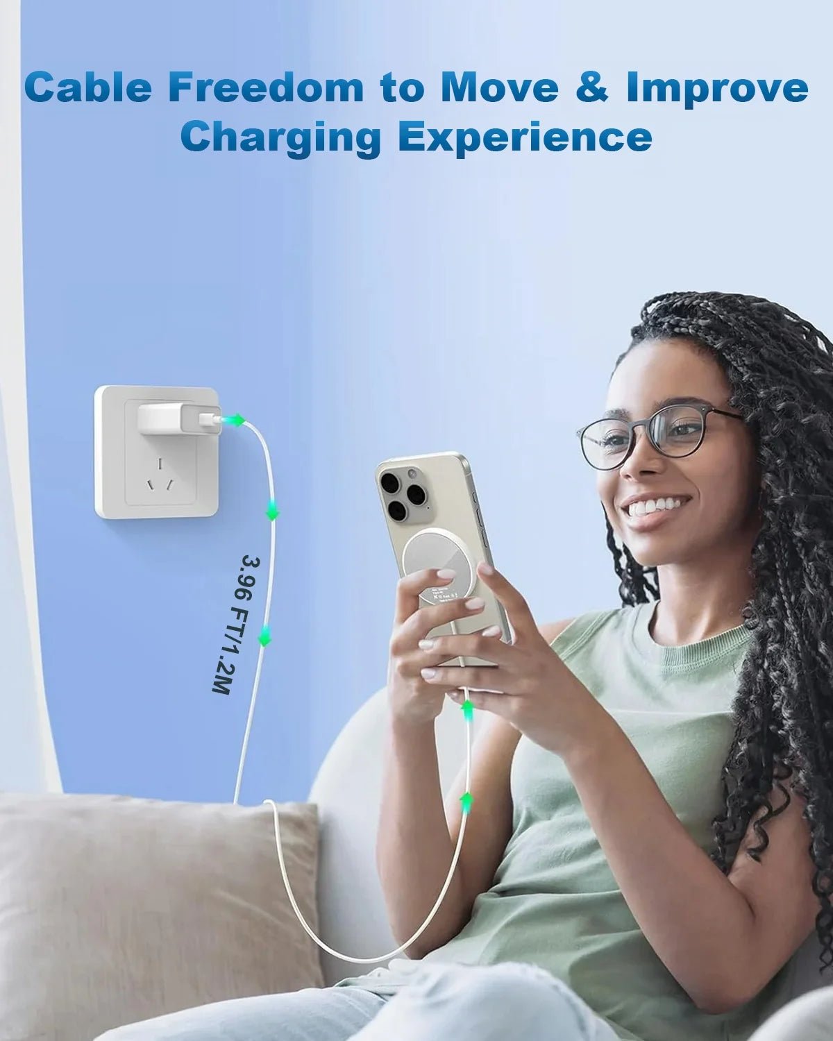 Magnetic Wireless Charger - Fast Charging Pad Compatible for Iphone 16/15/14/13 & Airpods, White - Velinare