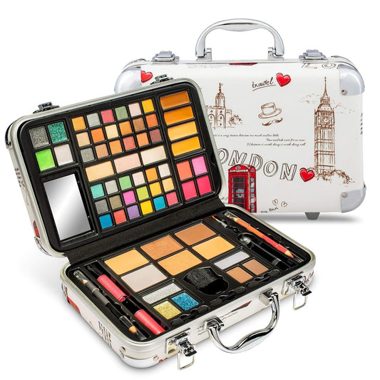 Makeup Kit Gift Set - 41 Eye Shadows, 7 Body Glitters, 1 Lip Liner Pencil, 1 Lipsticks, 4 Blushs, Eye Liner Pencil, 5 Concealers, 2 Lip Gloss, 5 Bronzers, Mirror - Velinare