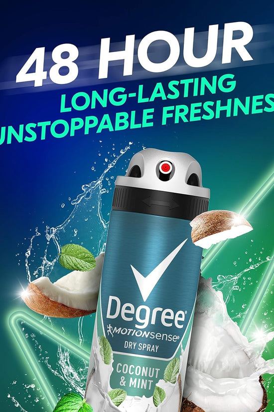 Men Antiperspirant Deodorant Dry Spray Coconut & Mint 3 Count 72Hr Sweat and Odor Protection for Men 3.8 Oz - Velinare