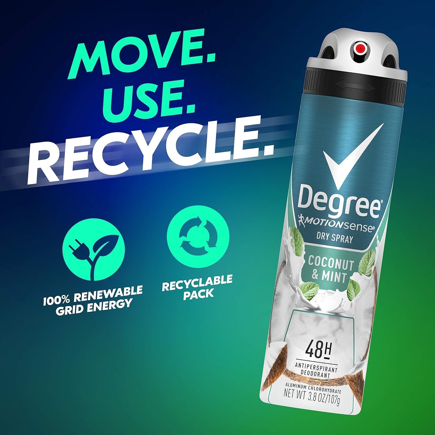 Men Antiperspirant Deodorant Dry Spray Coconut & Mint 3 Count 72Hr Sweat and Odor Protection for Men 3.8 Oz - Velinare