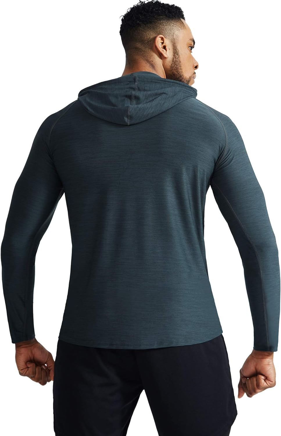 Men'S Dry Fit Athletic Shirt Workout Running Long Sleeve Shirts with Hoods - Velinare