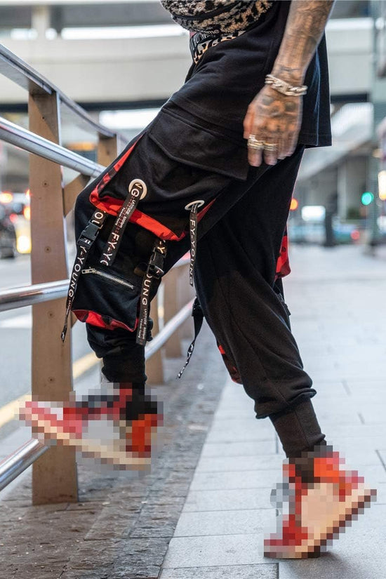 Men'S Jogger Pants Punk Cargo Baggy Techwear Hip Hop Harem Pants Streetwear Tactical Track Pant - Velinare