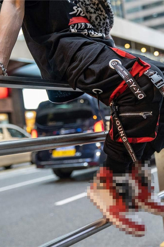 Men'S Jogger Pants Punk Cargo Baggy Techwear Hip Hop Harem Pants Streetwear Tactical Track Pant - Velinare