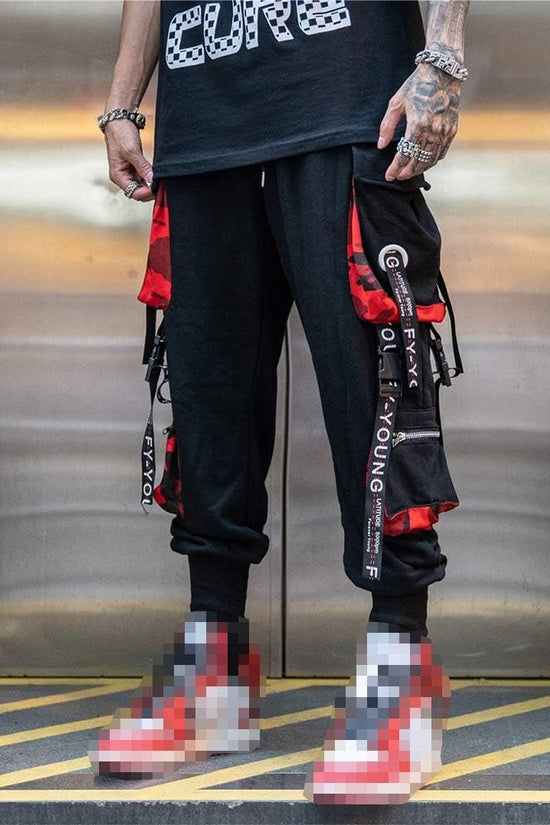 Men'S Jogger Pants Punk Cargo Baggy Techwear Hip Hop Harem Pants Streetwear Tactical Track Pant - Velinare
