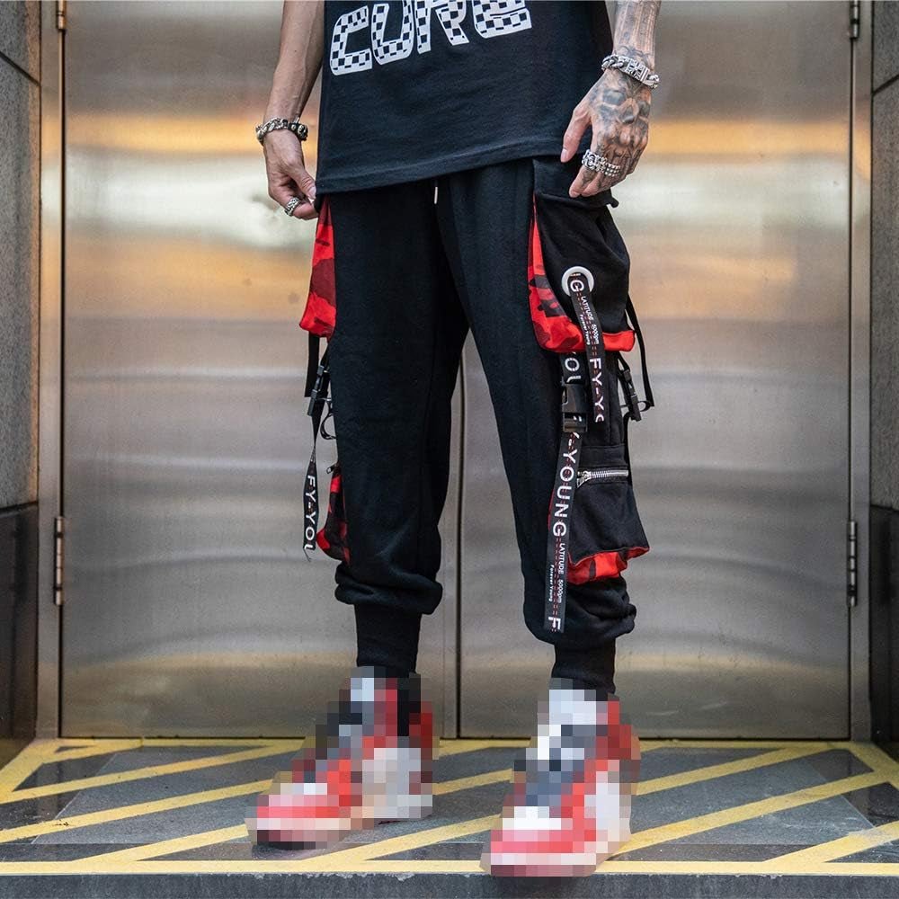 Men'S Jogger Pants Punk Cargo Baggy Techwear Hip Hop Harem Pants Streetwear Tactical Track Pant - Velinare