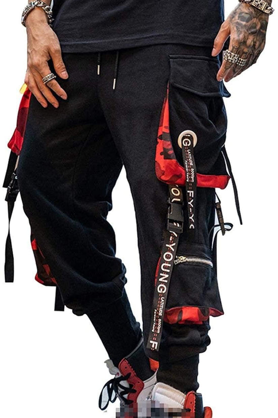 Men'S Jogger Pants Punk Cargo Baggy Techwear Hip Hop Harem Pants Streetwear Tactical Track Pant - Velinare
