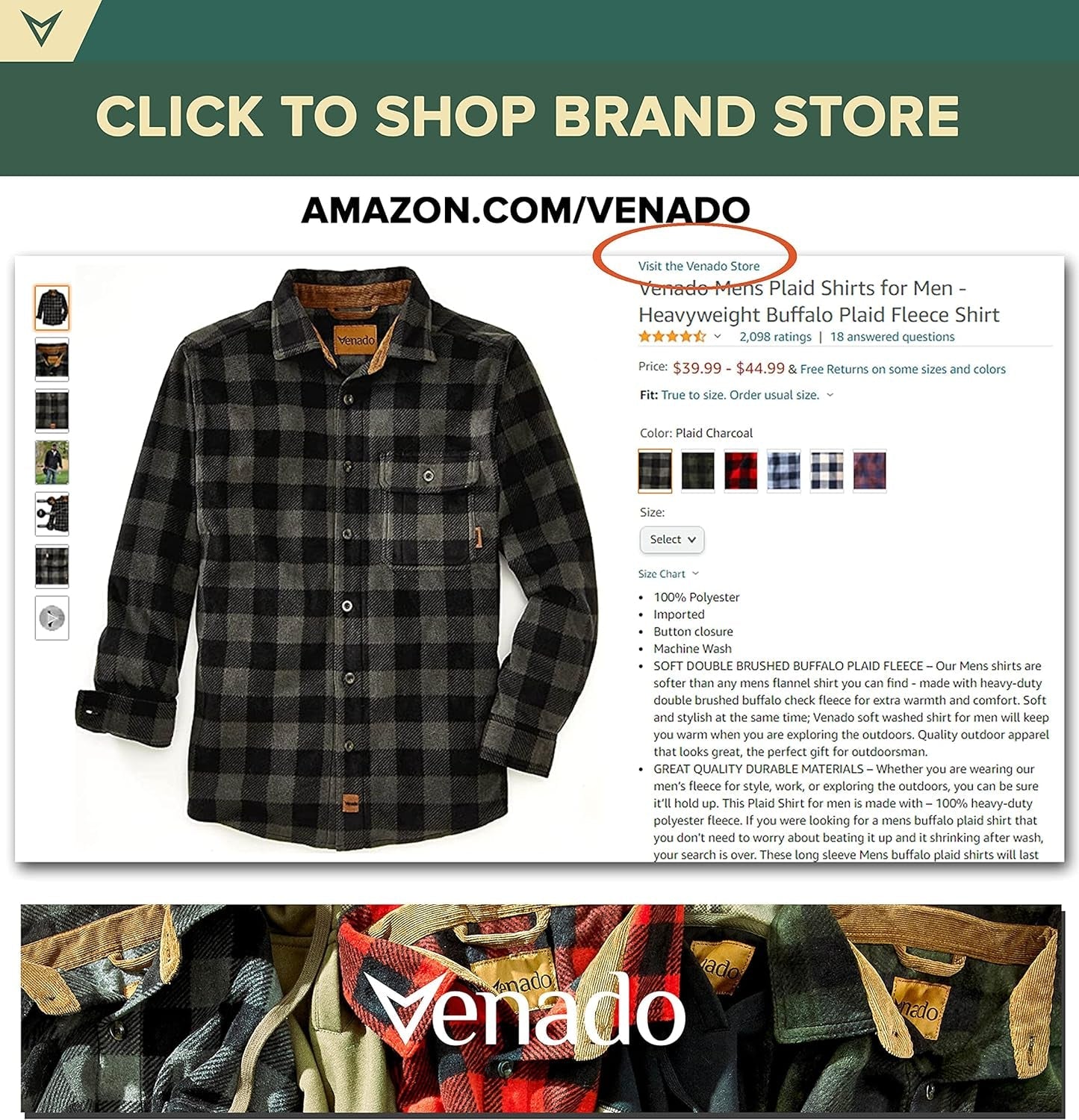 Mens Plaid Shirts for Men - Heavyweight Buffalo Plaid Fleece Shirt - Soft - Velinare