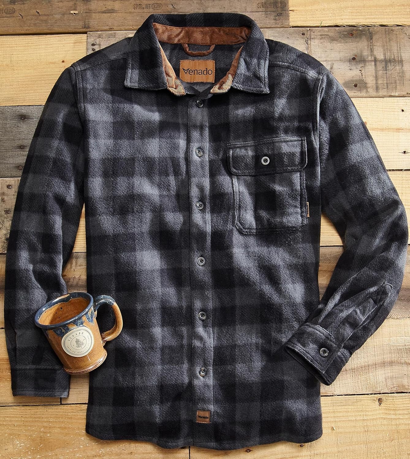 Mens Plaid Shirts for Men - Heavyweight Buffalo Plaid Fleece Shirt - Soft - Velinare