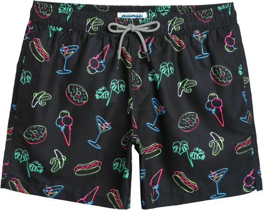 Mens Swim Trunks 5" Quick Dry Beach Shorts Bathing Suits with Mesh Lining Pockets - Velinare