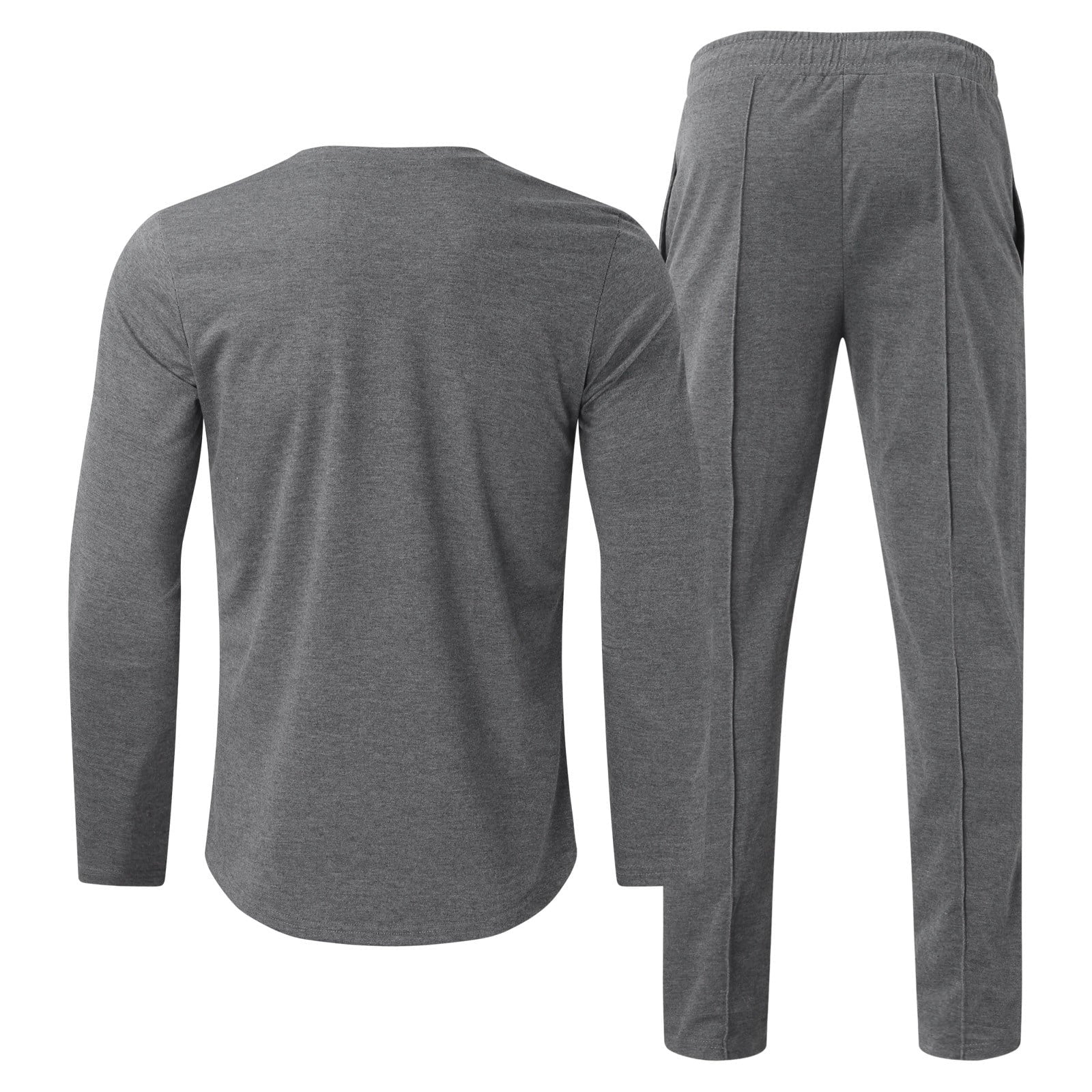 Men'S Tracksuits Tight T-Shirt and Pants Set Outfit Two - Piece Fitness Solid Training Casual Sports Sweatsuits - Velinare